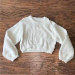 SHEIN Fluffy White Kids Sweatshirt